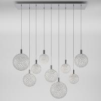 Подвесной светодиодный светильник с металлическими плафонами 90353/9 хром Eurosvet Gemini