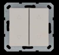 Jasmart Выключатель двухклавишный для штор 10A 250V~ с накладкой, цвет Тауп