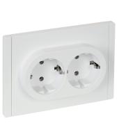 IEK FORTE&PIANO Белый Розетка 2-я с/з безвинтовое крепление 16А FP224