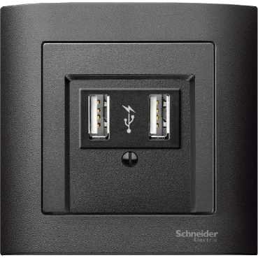 SE Merten SM Антрацит Накладка аудиорозетки 2-ой (мех М46701х)