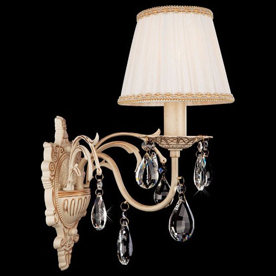 Бра с хрусталем 3637/1 белый с золотом Eurosvet Amelia