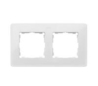 Simon S82 Detail Рамка на 2 поста матового белого цвета с основанием белого цвета