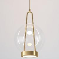 Подвесной светодиодный светильник со стеклянным плафоном 50267/1 LED латунь Eurosvet Frasco