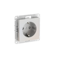 Systeme Electric AtlasDesign Жемчуг Розетка с заземлением со шторками, 16А, мех., быстрозажим. клем.