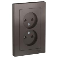 SE AtlasDesign Мокко Розетка б/з двойная, 16А, в сборе