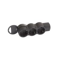 Legrand Стандарт Черный Удлинитель 3x2К+З, без кабеля, возможно крепление к стене