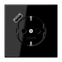 JUNG Розетка SCHUKO® с USB-зарядным устройством, тип A термопласт черный