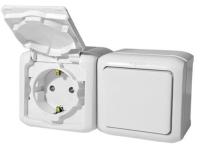 Legrand Quteo Белый Блок Выключатель 1-кл+роз с/з с шт IP44