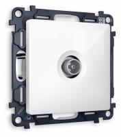 Комплект механизма TV розетки оконечной ALFA MA113010 Белый глянец 50-870 MHz 1dB QUANT