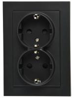 Jasmart Розетка SHUKO© двойная с защитными шторками 16A 250V~ 2P+T, цвет Антрацит