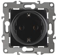 ЭРА 12-2102-06 Розетка 2P+E Schuko со шторками, 16A-250В, IP20, 12, Чёрный