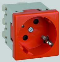 Simon Connect Оранжевая Розетка 2P+E Schuko, 16А 250В, 45х45мм, безвинтовые клеммы
