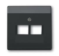 ABB BJE Solo/Future Черный Антрацит Накладка 2-ой ТЛФ и комп розетки наклонной (мех214/15/17)