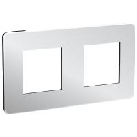 SE Unica Studio Хром/Антрацит Рамка 2-ная