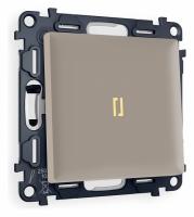 Комплект механизма 1-клавишного выключателя с подсветкой 3200K ALFA MA362010 Серо-бежевый матовый QUANT