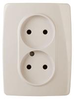 ЭРА 12-2117-02 Розетка 2X2P, 16A-250В, IP20, винт, 12, Слоновая кость