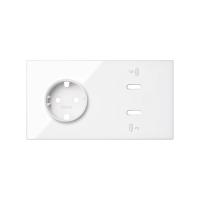 Simon 100 Белый глянец Кит 2 поста, фронт. Накладка на 1 роз.Schuko + 2 з/у USB C