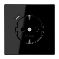 JUNG Розетка SCHUKO® с USB-зарядным устройством, тип С термопласт черный