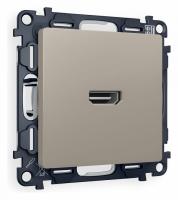 Комплект механизма розетки HDMI 2.0 ALFA MA374010 Серо-бежевый матовый 40V/500mA 2.0GHz 5-18Gbit/s QUANT