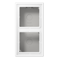 JUNG LS 990 Белый матовый Коробка накладного монтажа 2 поста, с встроенной рамкой