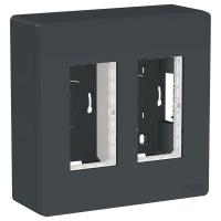 SE Unica System+ Антрацит Блок открытой установки 2х2