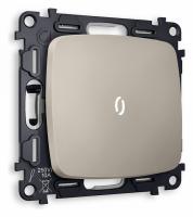 Комплект механизма 1-клавишного проходного выключателя с подсветкой 5600K OMEGA MO362035 Серо-бежевый матовый QUANT