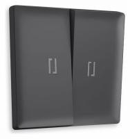 Лицевая панель ALFA (Графит Мягкое касание) для 2-клавишных выключателей с подсветкой QUANT AP9040