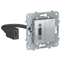 SE Unica New Алюминий Розетка HDMI