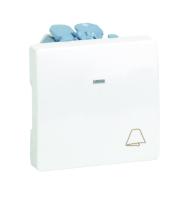 Simon 27 Мех Белая Кнопка клавишная "звонок" с подсветкой, 10А 250В