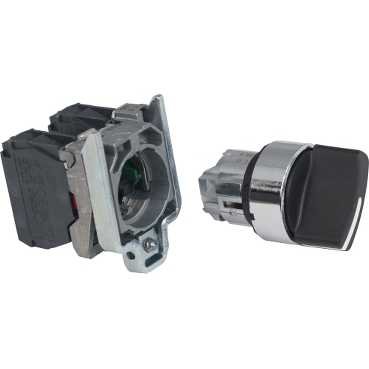 Schneider Electric XB4 Переключатель с фиксацией 1-2 чёрный 1НЗ+1НО IP65