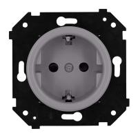 BIRONI Шедель Бриз Титан матовый Розетка с/з (скрытый монтаж)