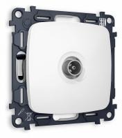 Комплект механизма TV розетки проходной OMEGA MO133030 Белый матовый 5-1000 MHz 4dB QUANT