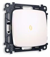 Комплект механизма 1-клавишного проходного выключателя с подсветкой 3200K OMEGA MO202030 Жемчуг QUANT