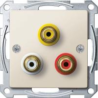 SE Merten SM Механизм аудио/видео розетки с тремя гнездами (желт, красн, бел)