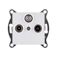 Розетка тройная TV (мама) + TV (папа) + спутниковая SAT, белый Kollinger REA-036WH для Aspekt, Eleganz, Reflex