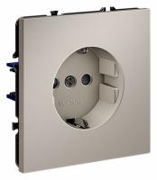 Розетка встраиваемая VOLTUM S70 с заземлением и защитными шторками, 16А, (кашемир)