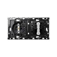 Simon 100 Кит 2 поста механизм 1 розетка Schuko с з/у USB SC 2.1А  + 2 переключателя (проходные) + суппорт