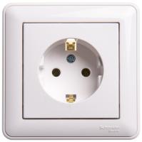 Systeme Electric Wessen 59 Бел Розетка с/з без шторок, 16А, (в сборе)