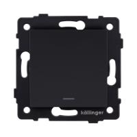 Выключатель 1-клавишный перекрестный 10А/250В с LED подсветкой, черный матовый Kollinger REA-S-015BM для Aspekt, Eleganz, Reflex