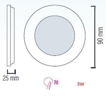 Встраиваемый светодиодный светильник Horoz Slim-3 3W 4200K 056-003-0003 HRZ00002143