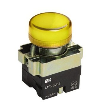 IEK LAY5 Индикатор LAY5-BU65 желтого цвета d22мм