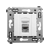 DKC Avanti Белое облако Компьютерная розетка RJ-45 одинарная  категория  5e экранированная