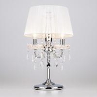 Настольная лампа с абажуром 2045/3T хром / белый Eurosvet Allata