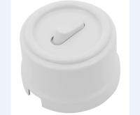 BIRONI Лизетта Пластик Белый Выключатель проходной 1-кл (клавишный)