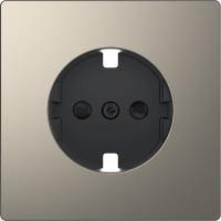 SE Merten D-Life Никель Накладка центральная для механизма розетки