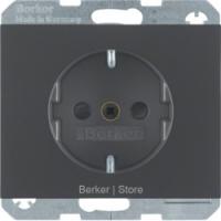 Berker K.1 Антрацит матовый Розетка с/з с защитными шторками