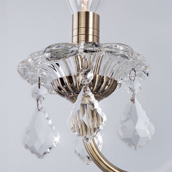 Бра с хрусталем 3281/2 античная бронза Eurosvet Elisha