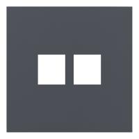 Лицевая панель для двойной информационной розетки, базальт (35442 BT)