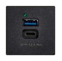 Simon K45 Connect Зарядное устройство USB A+C 5В 4.2A 230В~ цвета графит