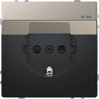 SE Merten D-Life Никель Розетка 16А с/з и крышкой IP44